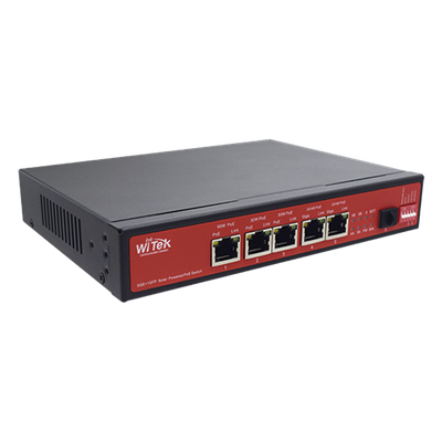 WI-PS306GF-UPS-15A-V2 - Controlador Solar con Switch PoE Industrial / 1 Puerto 802.3bt 90W / 2 Puertos 802.3af/at 30W / 2 Puertos PoE Pasivo 24/48 Vcc 24W / Puerto SFP / 15A / Entrada 45 Vcc