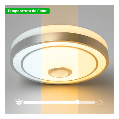 JLAR-4003 - Luminario LED de 40W / 3000 Lúmenes / Ø 490mm x 66mm / Voltaje 85-265V / Temperatura Fría 6500K / Conexión Bluetooth / App iLink.