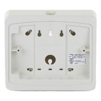 ANNSB80KITW - Fire-Lite Caja de Montaje en Superficie / Cuña de 15° / Entradas 1/2" NPT ANNSB80KITW