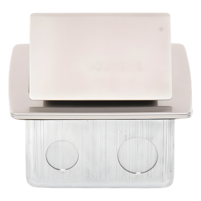 TH-MC-PC - Mini Caja de Piso Rectangular / Acero Inoxidable / 2 Contactos 127V / 15A / 12.4 x 12 x 7.2 cm / 4.88 x 4.72 x 2.83 pulg