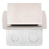 TH-MC-PC - Mini Caja de Piso Rectangular / Acero Inoxidable / 2 Contactos 127V / 15A / 12.4 x 12 x 7.2 cm / 4.88 x 4.72 x 2.83 pulg