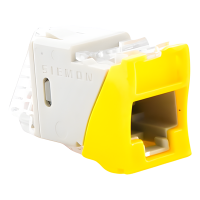 U5-H05NS - Jack RJ45 Cat5e / UTP / Montaje Híbrido Plano o Angulado / Terminación 110 / Amarillo