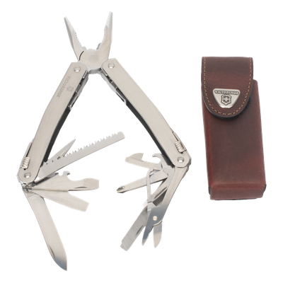 30224L - Navaja Victorinox Multiherramienta  Spirit X con 24 Funciones, Incluye Funda de Piel