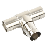TT-RG-10 - Adaptador Coaxial en T / Triple BNC Hembra / 75 Ohm / Níquel-Oro-PTFE / 14.5 x 23.7 x 33.0 mm