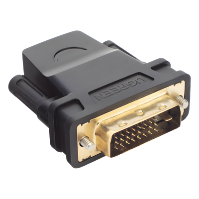 20124 - Ugreen 20124 cambiador de género para cable HDMI DVI Negro, Oro