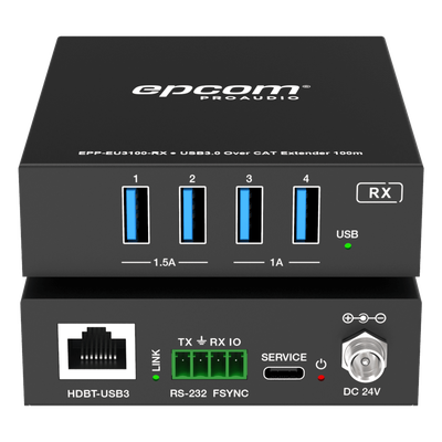 EPP-EU3100 - Epcom Titanium Extensor USB 3.0 / Hasta 100 m (328 ft) por CAT6a / PoC Bidireccional 24 Vcc