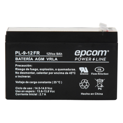 PL-9-12FR - Epcom Powerline Batería de Respaldo AGM-VRLA / 12 Vcc / 9 Ah PL-9-12FR