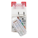U6-H03NS - Jack Cat6 / UTP / Montaje Híbrido Plano-Angulado / Rojo / Punch Down 110
