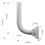U-MOUNT - Montaje de Brazo Universal / Ajuste de Azimut 0 a 120° / Acero con Recubrimiento en Polvo / Diámetro 35 mm / Peso 1.2 kg / Compatible con Múltiples Marcas