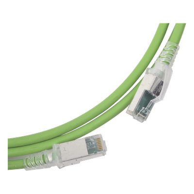 ZM6A-S03-07B - Patch Cord Cat6A S/FTP / 0.91 m (3 pies) / CM/LS0H / Verde / Bulk