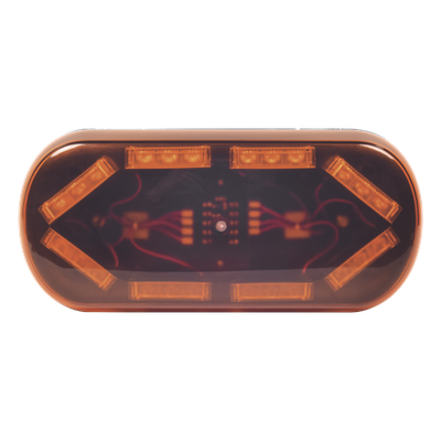 X605A - Mini Barra LED / 24 LED Ámbar / 25 Patrones de Destello / Montaje Magnético y Succión / 12 VCC / IP Extremo -40°C a 55°C