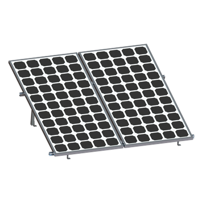 VEKTOR8R2700 - Soporte para Paneles Solares / 2 Módulos / Riel 2.7 m (8.9 ft) / Aluminio Anodizado / Inclinación 20-45° / Viento 136 km/h