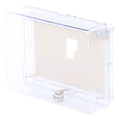 TG512A1009/U - Guarda Antimanipulación para Termostato / Policarbonato Transparente / Montaje Vertical u Horizontal / Cerradura con Llave / Tamaño Grande