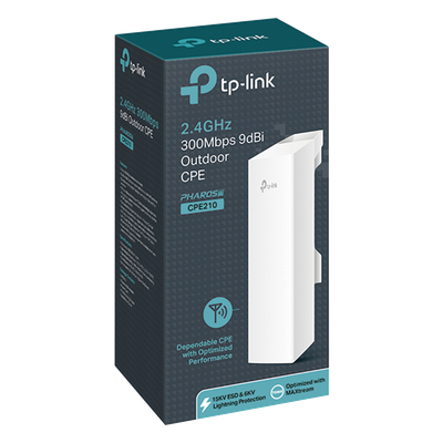 CPE210 - TP-Link 2.4GHz 300Mbps 9dBi Outdoor CPE puntos de accesos inalámbricos Si 300 Mbit/s 300 Mbit/s 2.4 - 2.483 GHz
