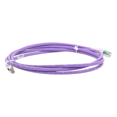 ZM6A-S07-08B - Patch Cord Cat6A S/FTP / CM-LS0H / 2.13 m (7 ft) / Blindaje 360° / Alta Densidad / Violeta