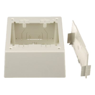 JBP2DIW - Caja de Pared Superficial Doble, con Divisor Opcional, Uso Universal con Placas de Pared, Color Blanco Mate