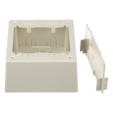 JBP2DIW - Caja de Pared Superficial Doble, con Divisor Opcional, Uso Universal con Placas de Pared, Color Blanco Mate