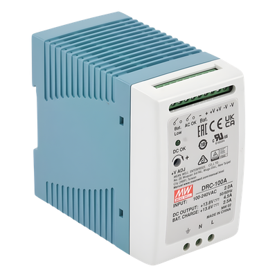 DRC-100-A - Meanwell Fuente de Poder Riel DIN / 100W / Salida Dual 13.8V CC DRC-100-A