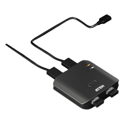 US4322 - Switch USB 3.2 Gen 1 Essentials | 2 Puertos USB Tipo-A | 2 Computadoras | 5 Gbps | InstaSync | Botón Físico | Diseño Compacto | Plug-and-Play