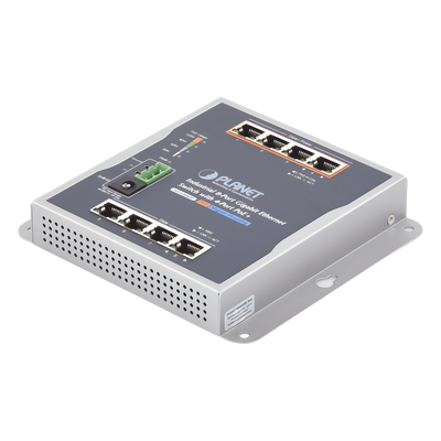 WGS-804HP - Switch Industrial No Administrable / 8 Puertos Gigabit / 4 Puertos PoE+ 802.3at / 120 W / Montaje Múltiple / Alimentación Dual con Failover