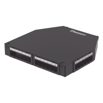 CUFMB24BL - Caja de Consolidación / 24 Puertos Mini-Com / Aluminio / Instalación Piso o Pared / 1.7 in (43 mm) Profundidad Mínima