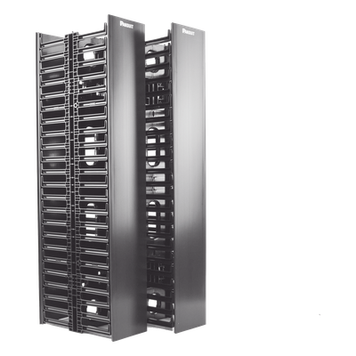 WMPVHC45E - Organizador Vertical de Cable / Doble Capacidad Frontal y Posterior / 45 RU / 6.7in (170mm) Ancho / 83.0in (2108mm) Alto / Negro