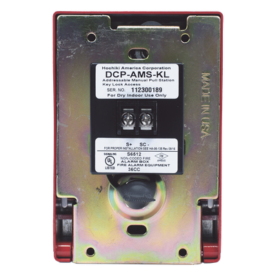 DCP-AMS-KL/S - Hochiki Estación Manual Direccionable / Acción Simple / Cerradura con Llave DCP-AMS-KL/S
