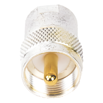 PT-4000-001 - Rf Industries,Ltd Adaptador Coaxial / Hembra UNIDAPT a Macho UHF PL-259 / Bronce Chapado Plata