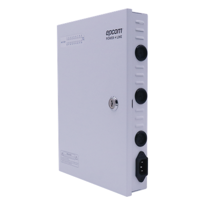 XP18DC20HD - Fuente de Poder CCTV / 18 Canales / 20 A / 200 W / Voltaje Ajustable 11-15 VCC / Filtro de Ruido por Canal / Operación -20°C a 70°C