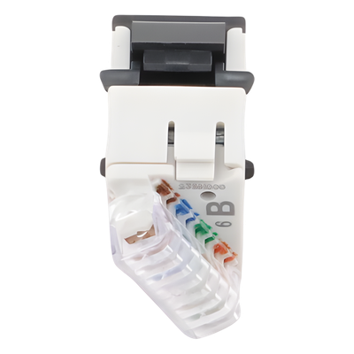U6-K01NS - Jack Keystone Cat6 UTP / Terminación 110 / Diseño Lineal / Color Negro / -10 a 60 °C / UL 94 V-0