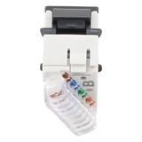 U6-K01NS - Jack Keystone Cat6 UTP / Terminación 110 / Diseño Lineal / Color Negro / -10 a 60 °C / UL 94 V-0