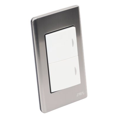 JTL-E7505 - Apagador Doble de 10 A/ 127 V CA ~ 60 Hz /  Placa de Acero.