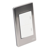 JTL-E7505 - Apagador Doble de 10 A/ 127 V CA ~ 60 Hz /  Placa de Acero.