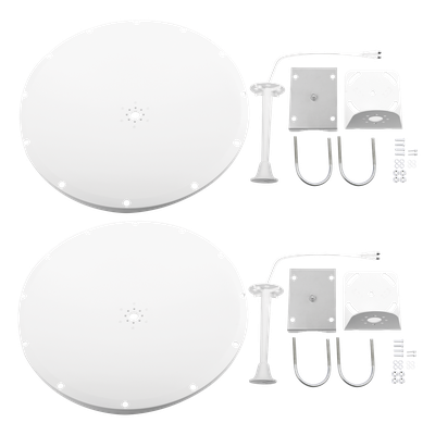 TXP-D4865-28-SMA-KIT2 - Antena Parabólica / 4.8 - 6.5 GHz / 28 dBi / 7° Apertura de Haz / SMA Macho Inverso / 15 km (49,212 ft) / 200 km/h (124.3 mph) Viento