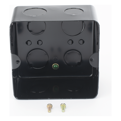 TMK10X10 - Caja de Registro / Acero Galvanizado 1.45-1.50mm / 10x10 cm (3.94x3.94 in) / Incluye Tapa y Tornillos / Negro