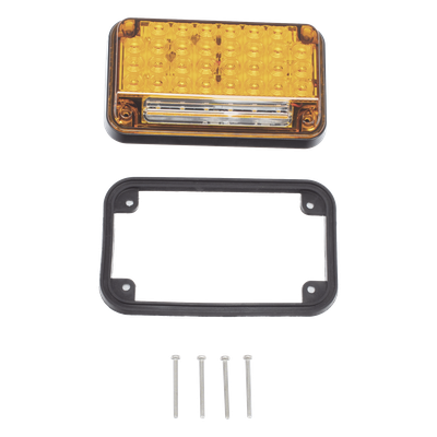 XLTE2335A - Luz de Advertencia LED / 7x4 pulgadas / 66 LED Alta Intensidad / 12 VCC / 10 Patrones de Destello / Mica Ámbar / Montaje Permanente