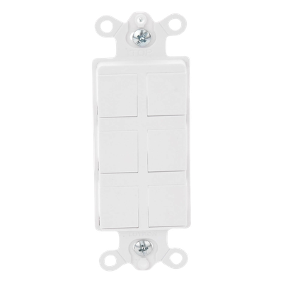 CA6PFWH - Lutron Electronics Marco de Conectividad / 6 Puertos Snap-In / Sin Herramientas CA6PFWH