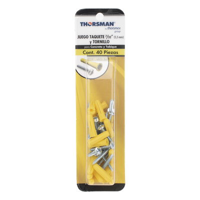 TP-1X-KIT - Kit de Fijación / 20 Taquetes de 1" (25.4 mm) / 20 Tornillos 8 mm x 1" (25.4 mm) / Doble Expansión / Carga 50 kg / Polietileno HDPE
