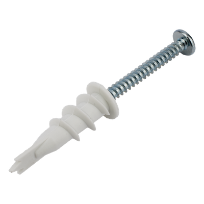TPD-38-KIT - Kit de Fijación Autoperforable / 10 Unidades / Carga 5 kg / Tornillo 10 mm x 38 mm / Tablaroca y Mampostería / Nylon Reforzado / -40°C a +80°C