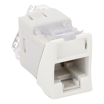 U6-H02NS - Jack Cat6 / UTP / Montaje Híbrido Plano-Angulado / 1 Puerto / Terminación 110 / Blanco / -10°C a 60°C / 22-24 AWG