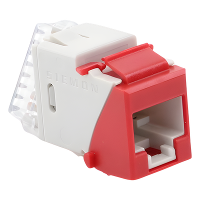 U6-K03NS - Jack Keystone / Cat6 UTP / T568A-B / Punch Down 110 / UL94 V-0 / Rojo