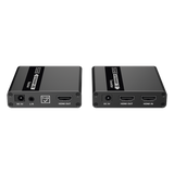 TT223 - Kit Extensor HDMI para distancias de 70 metros / Soporta resoluciones 720 y 1080P @ 60 Hz / Cat 6, 6a y 7 / Cero Latencia / Uso 24/7 / HDR10 / Salida Loop /  Configuración EDID / Soporta control remoto del equipo fuente / Salida de audio de 3.5mm