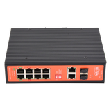 WI-PS310GF-I-V2 - Switch PoE Industrial / 8 Puertos Gigabit + 2 SFP Combo / Extensión 250 m (820 ft) / PoE 300W / Protección 6 kV / -40°C a 80°C / Alimentación Dual 12-57 VCC