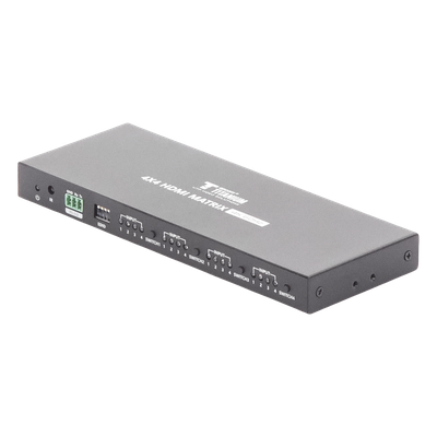 TT414PRO - Switch Matricial HDMI / 4x4 / 4K UHD 4096x2160@60Hz / HDR10 / 18 Gbps / 600 MHz / Audio 7.1 / EDID / Downscaling Automático
