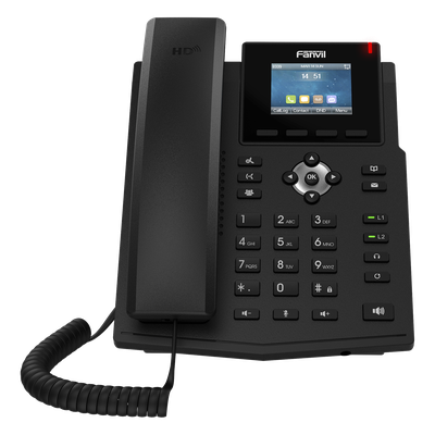 X3SPPRO - Teléfono IP / 4 Líneas SIP / Pantalla LCD 2.4" Color / PoE / Audio HD / Conferencia 6 Participantes