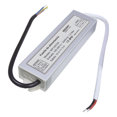 WP12DC5A - Fuente de Alimentación / 12 VDC / 5 A / IP67 / 100-265 VCA / -30°C a 70°C / 1.57 x 5.12 x 0.87 in