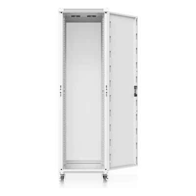 UACC-RACK-42U-800-P - Gabinete Rack de Piso / 42U / 600 × 800 mm (23.6 x 31.5') / Carga 800 kg (1,763.7 lb) / Puerta Perforada / Ventiladores Integrados / Ruedas con Seguro