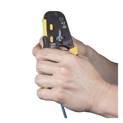 VDV226-110 - Ponchadora/Pelacables/Cortacables / Conectores Pass-Thru RJ45 / RJ11/RJ12 Estándar / Matraca Ciclo Completo / 28-22 AWG
