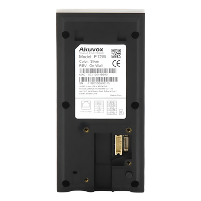 E12W - Akuvox E12W Gris IP65 Plástico Pared MicroSD (TransFlash) -36 dB