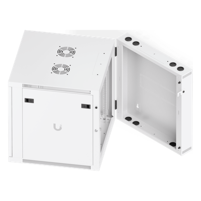UACC-RACK-12U-WALL-SW-G - Gabinete Rack 12U / 600x703 mm / Puerta Vidrio Templado / Puerta Trasera Abatible / Paneles Laterales con Llave / Acero SPCC 1.2 mm
